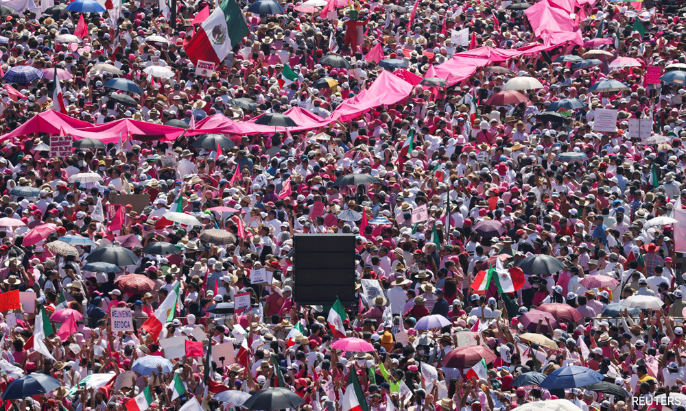 Mexicans turn out in droves to protest electoral overhaul