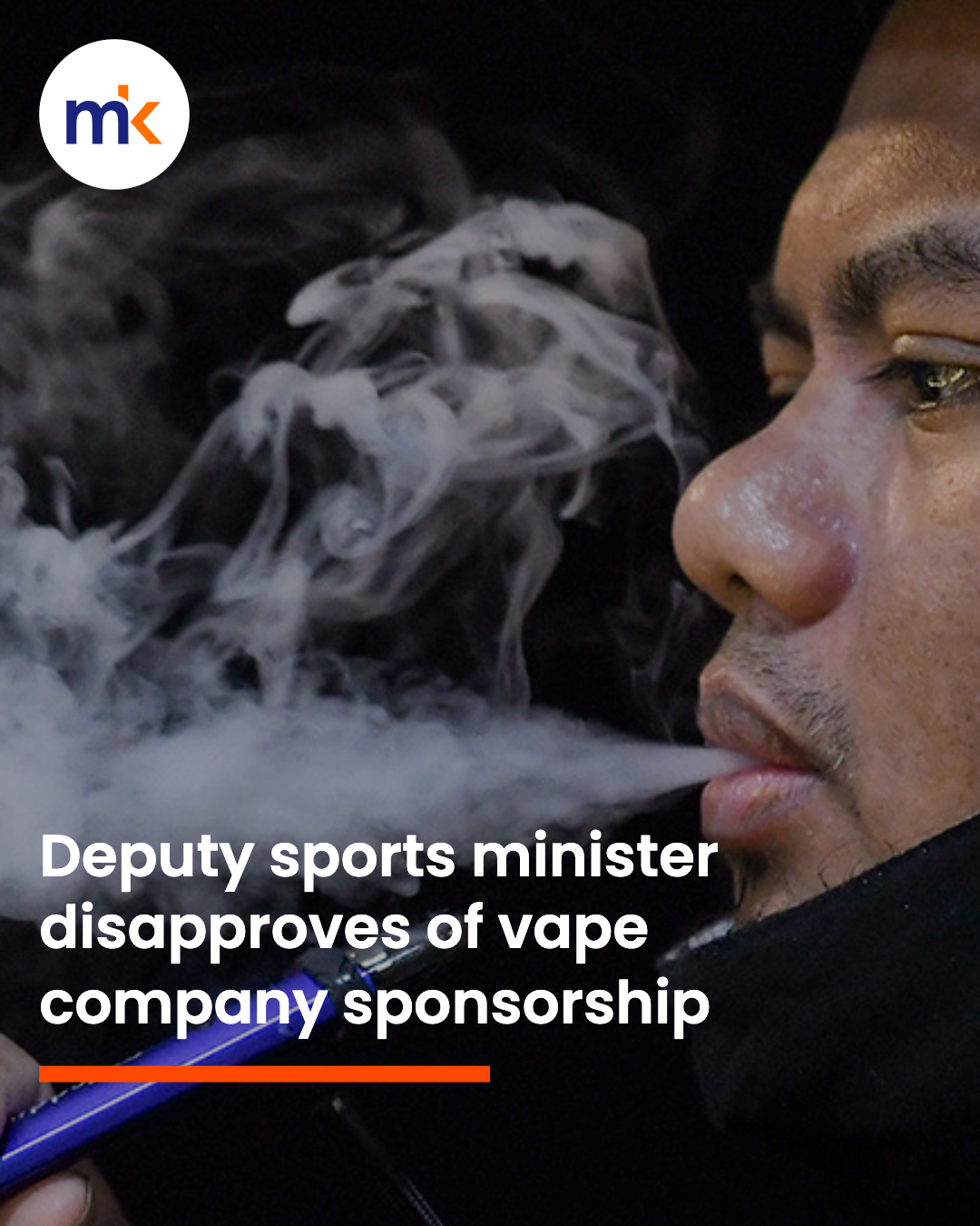 Deputy sports minister disapproves of vape company sponsorship