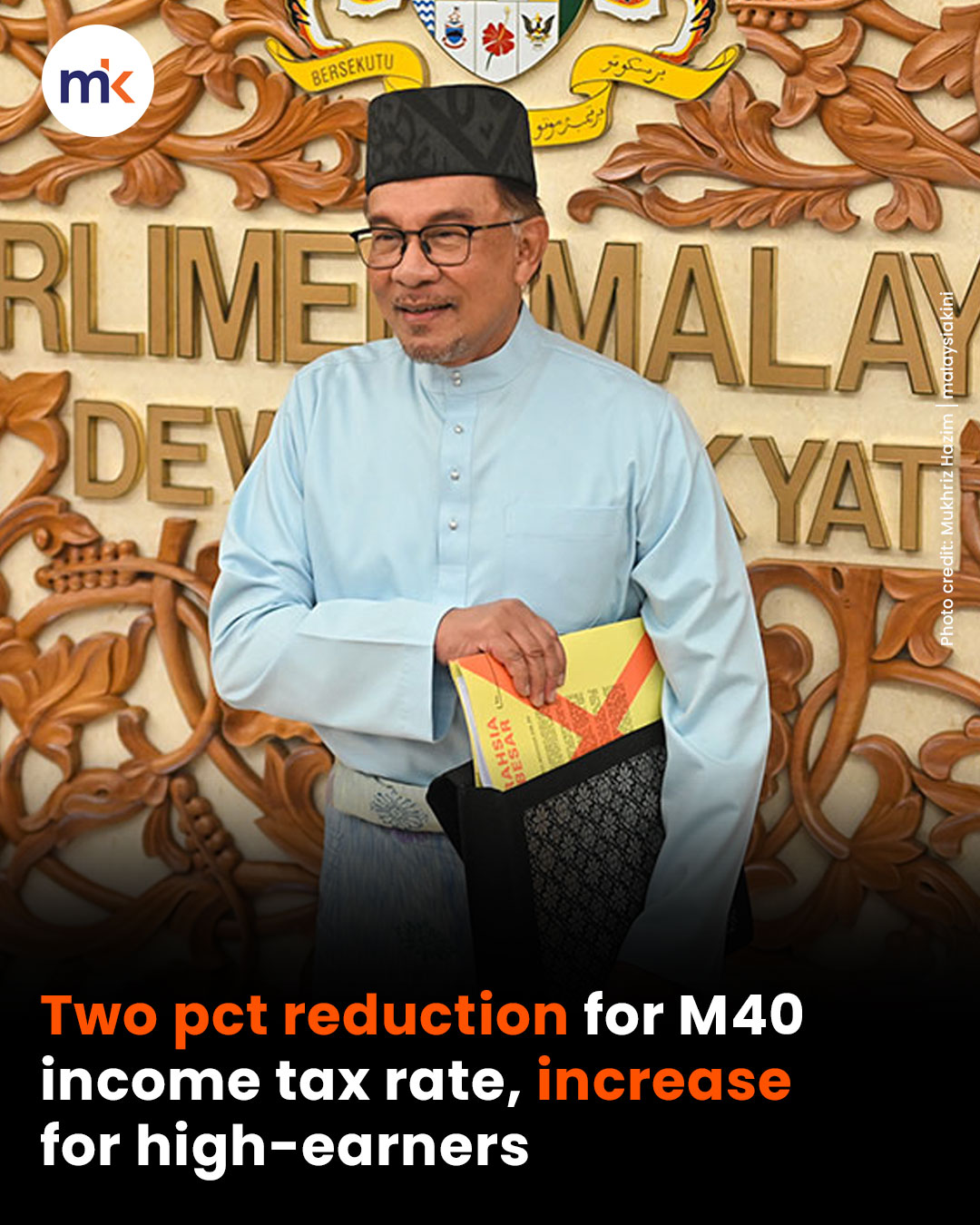Two pct reduction for M40 income tax rate, increase for high-earners