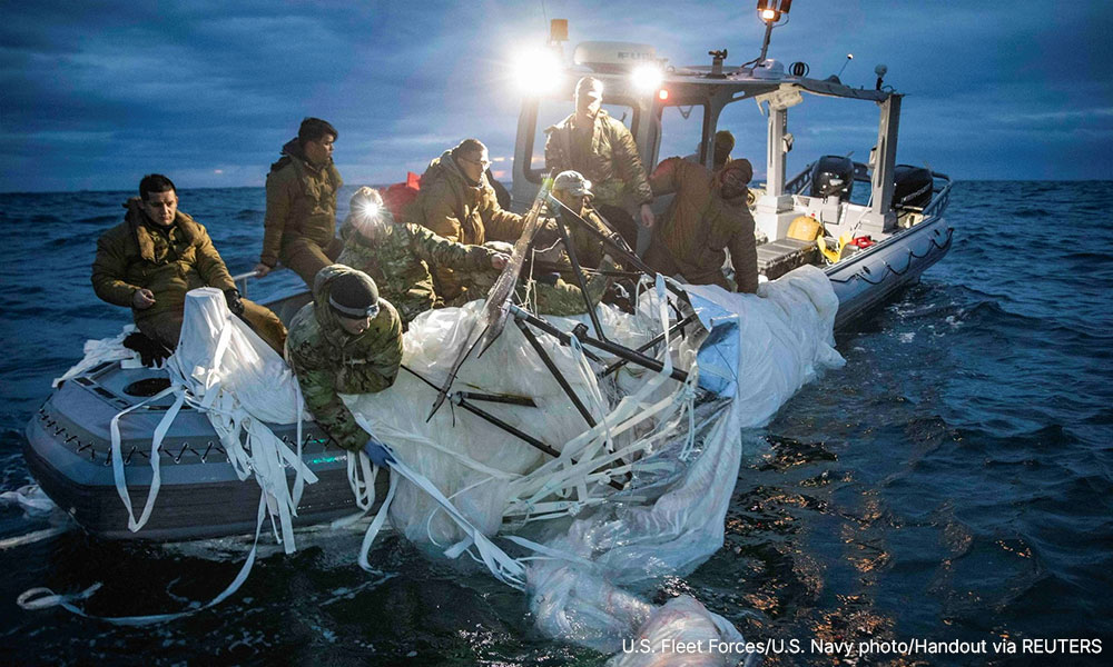 US military completes recovery of Chinese balloon, analysing 'guts'