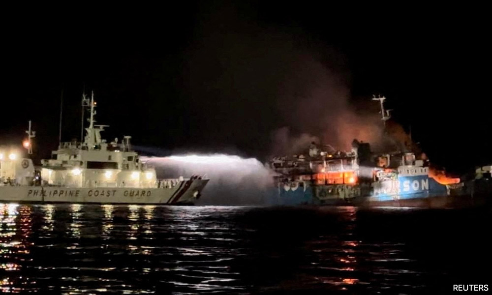 Fire on passenger ferry in Philippines kills 10