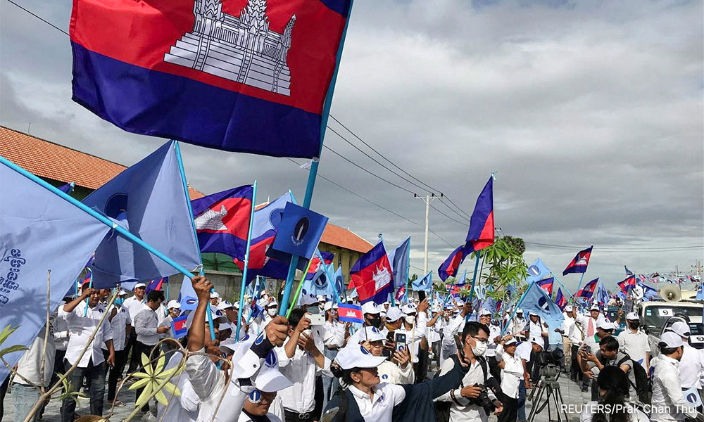 Cambodia opposition figure calls upcoming election a 'sham'