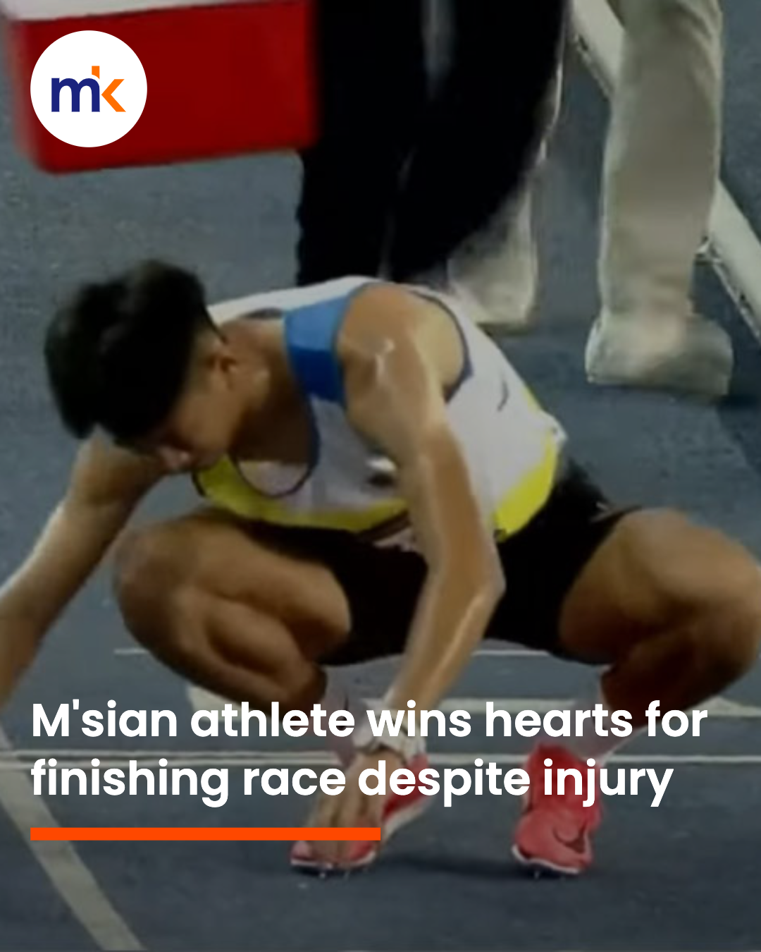 M'sian athlete wins hearts for finishing race despite injury