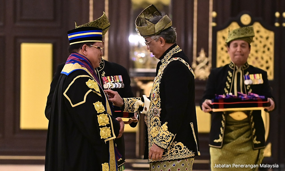 Speaker, late Nik Aziz, Kit Siang conferred Tan Sri title