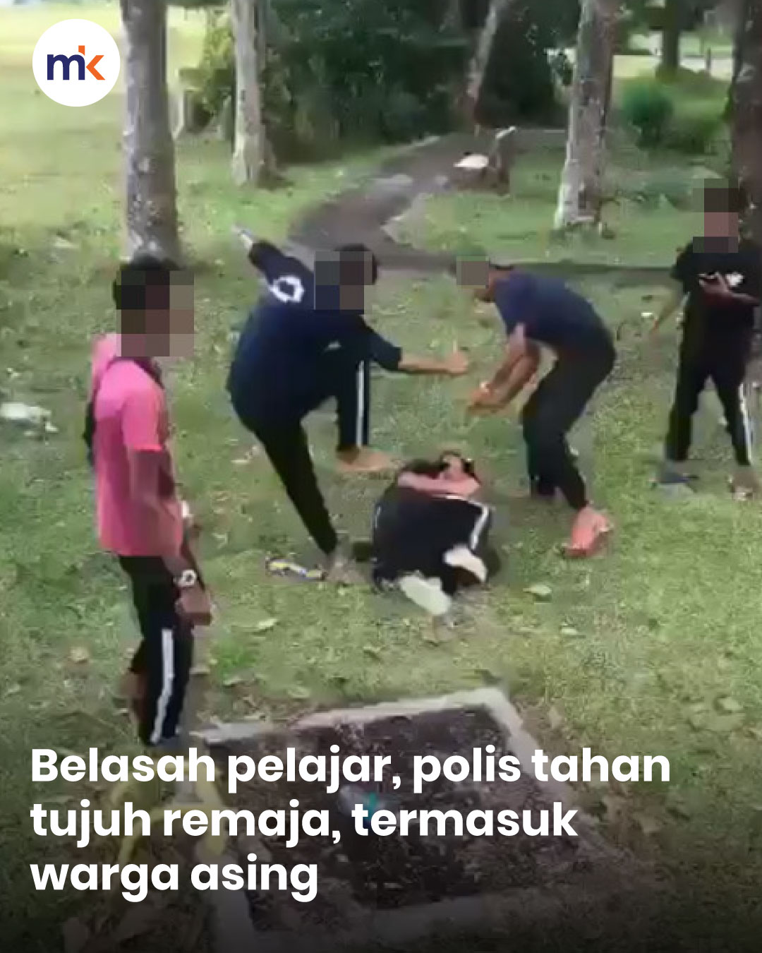 Belasah pelajar, polis tahan tujuh remaja, termasuk warga asing