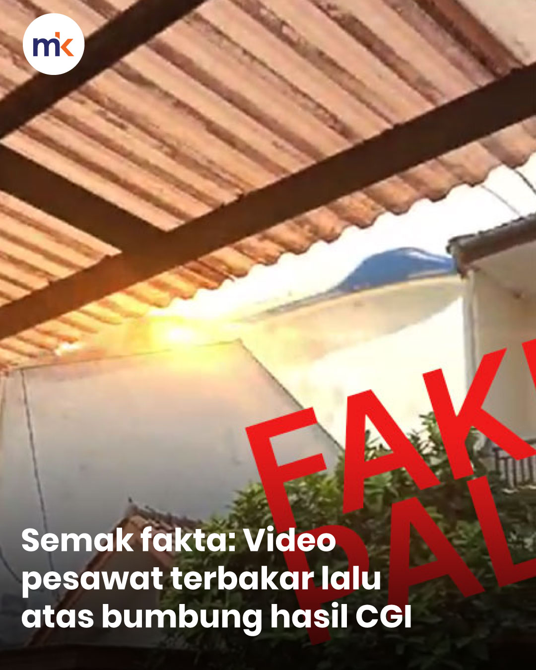 Semak fakta: Video pesawat terbakar lalu atas bumbung hasil CGI