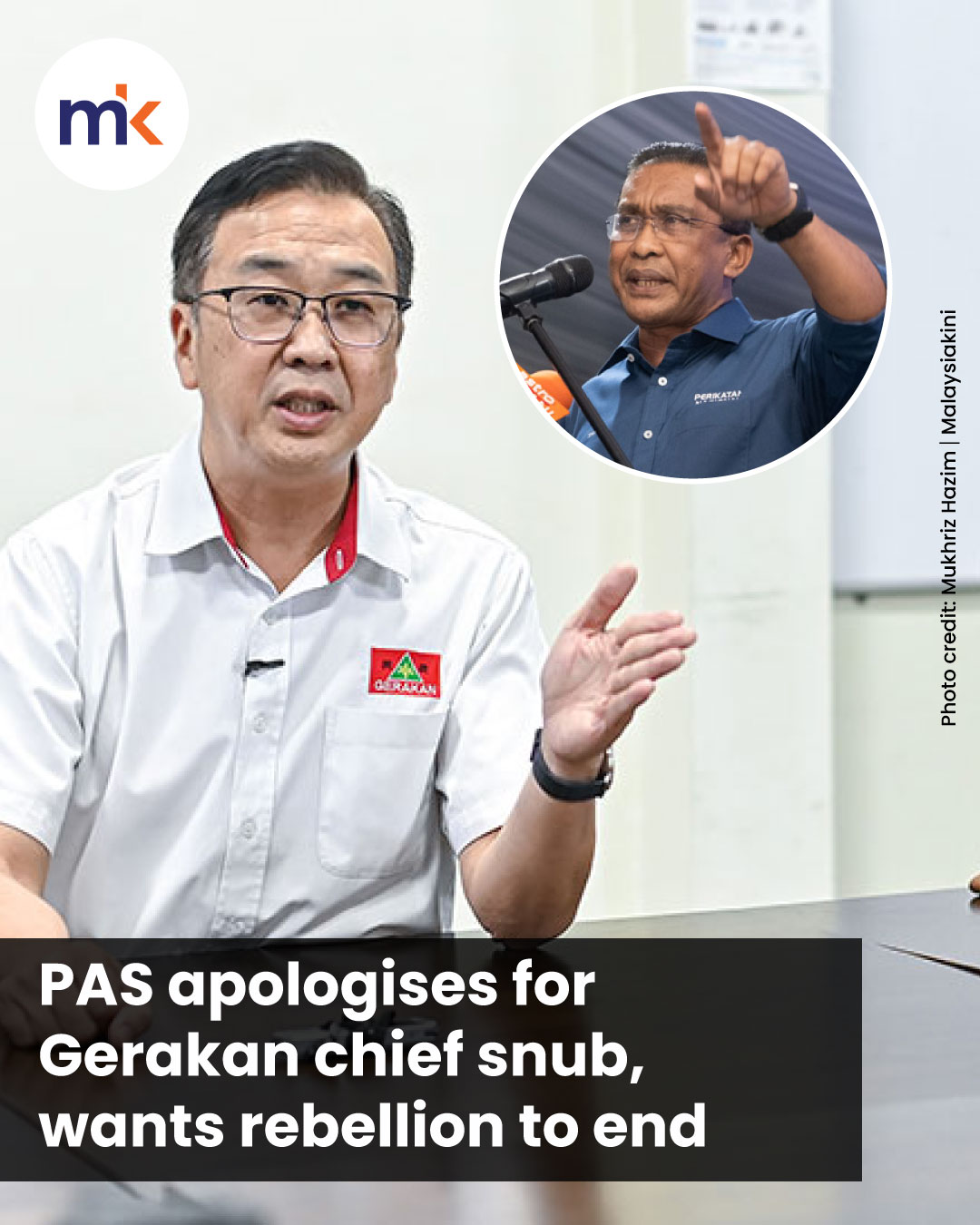PAS apologises for Gerakan chief snub, wants rebellion to end
