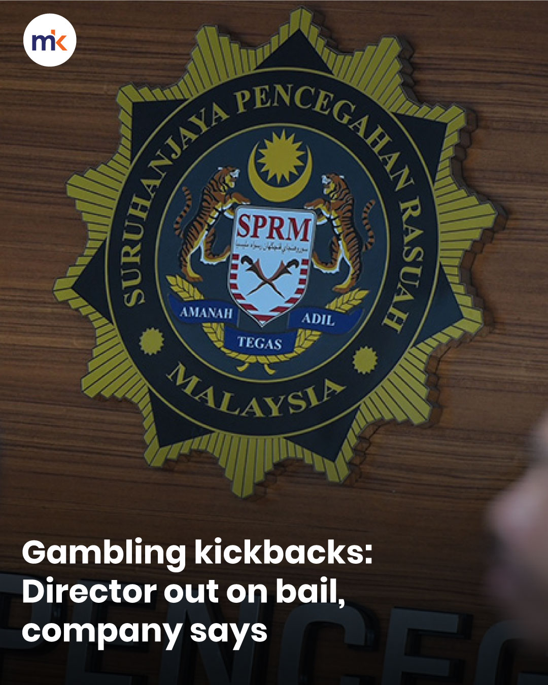 Gambling kickbacks: Director out on bail, company says