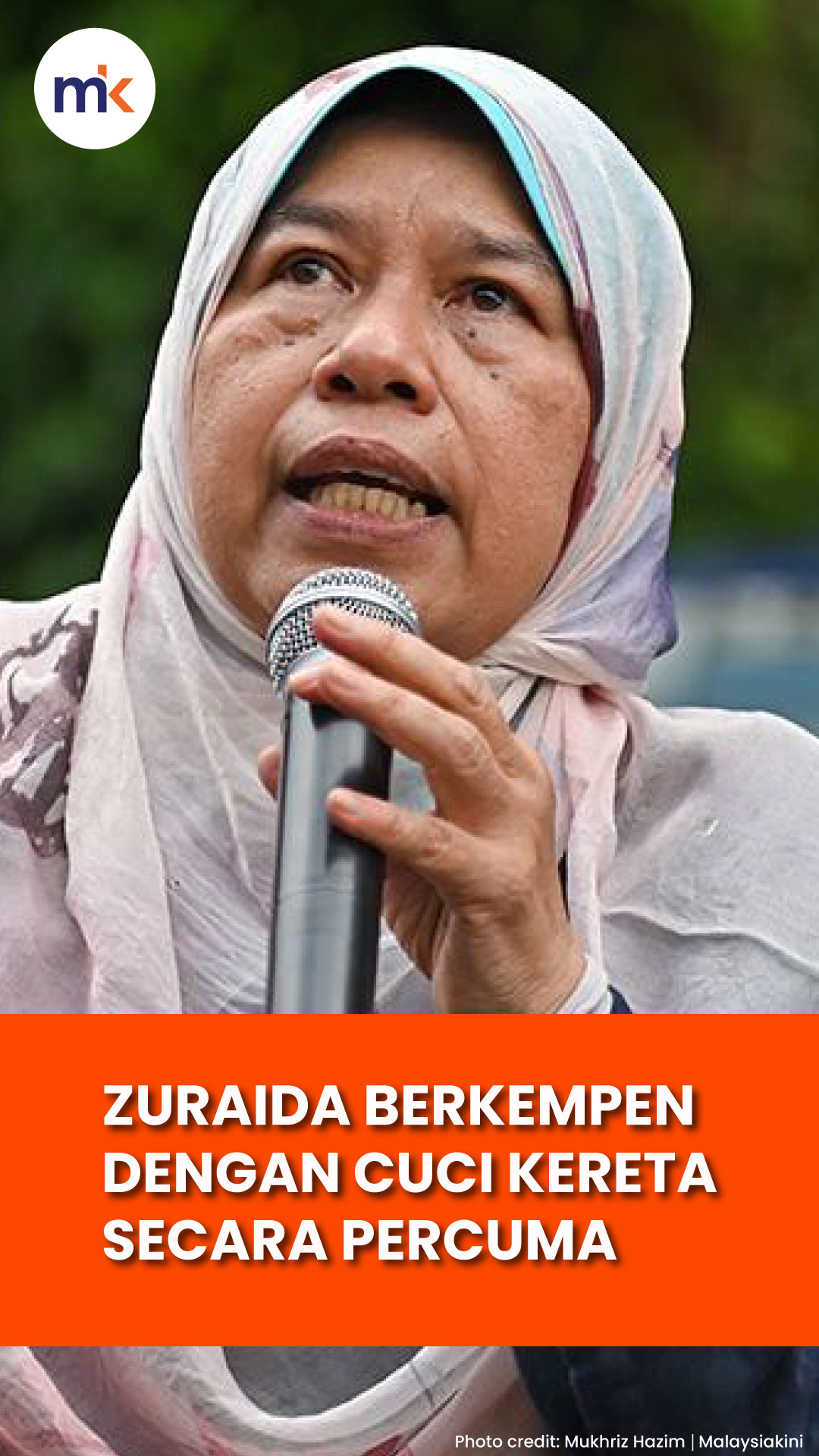 Zuraida berkempen dengan cuci kereta secara percuma