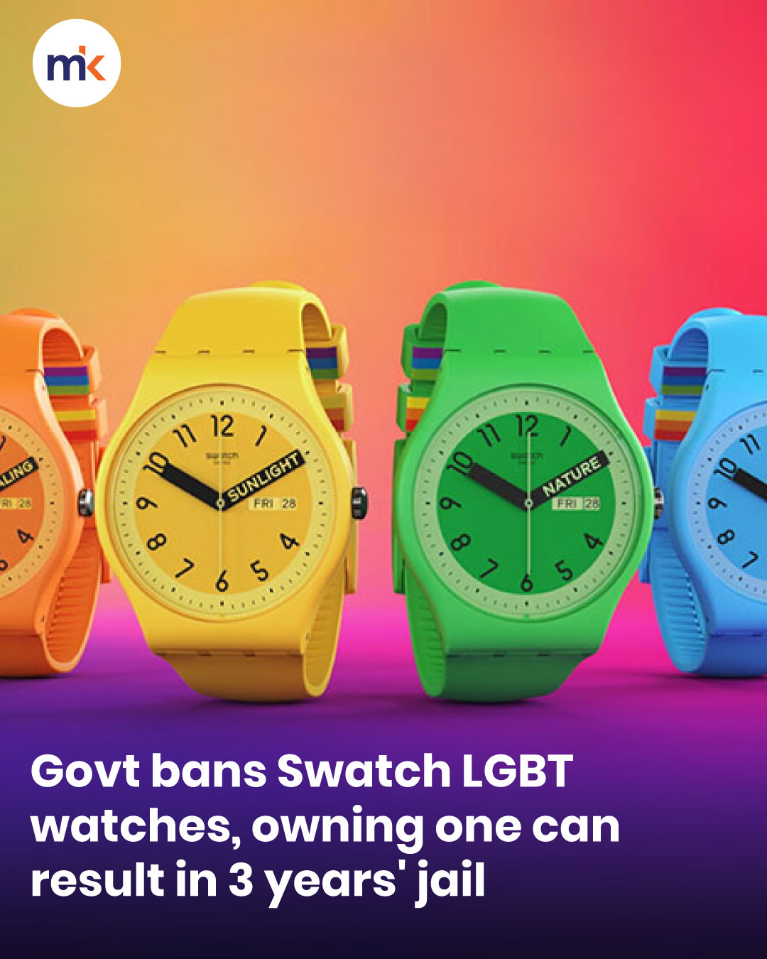 Govt bans Swatch LGBT watches, owning one can result in 3 years' jail