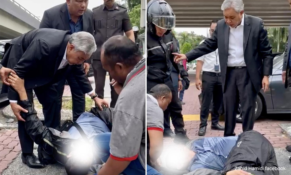 Zahid helps injured motorcyclist in KL