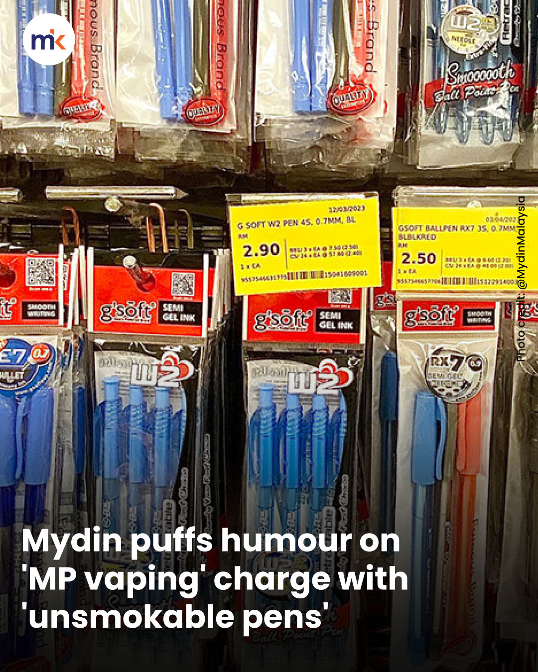 Mydin puffs humour on 'MP vaping' charge with 'unsmokable pens'