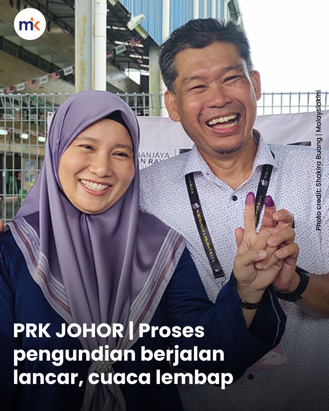 PRK JOHOR | Proses pengundian berjalan lancar, cuaca lembap