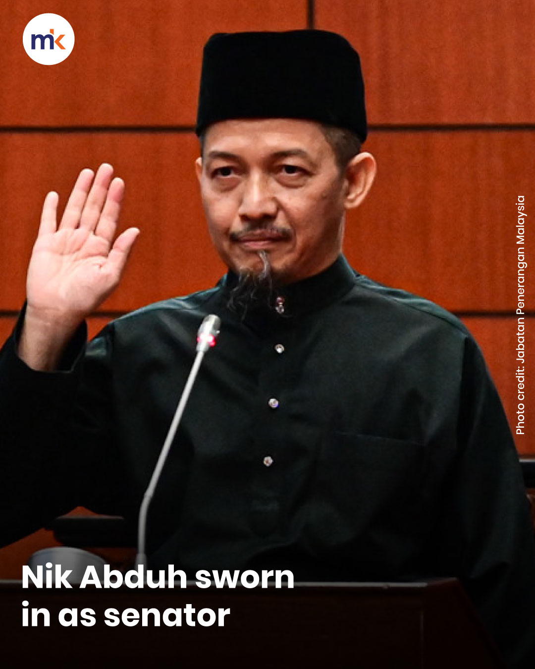 Nik Abduh sworn in as senator