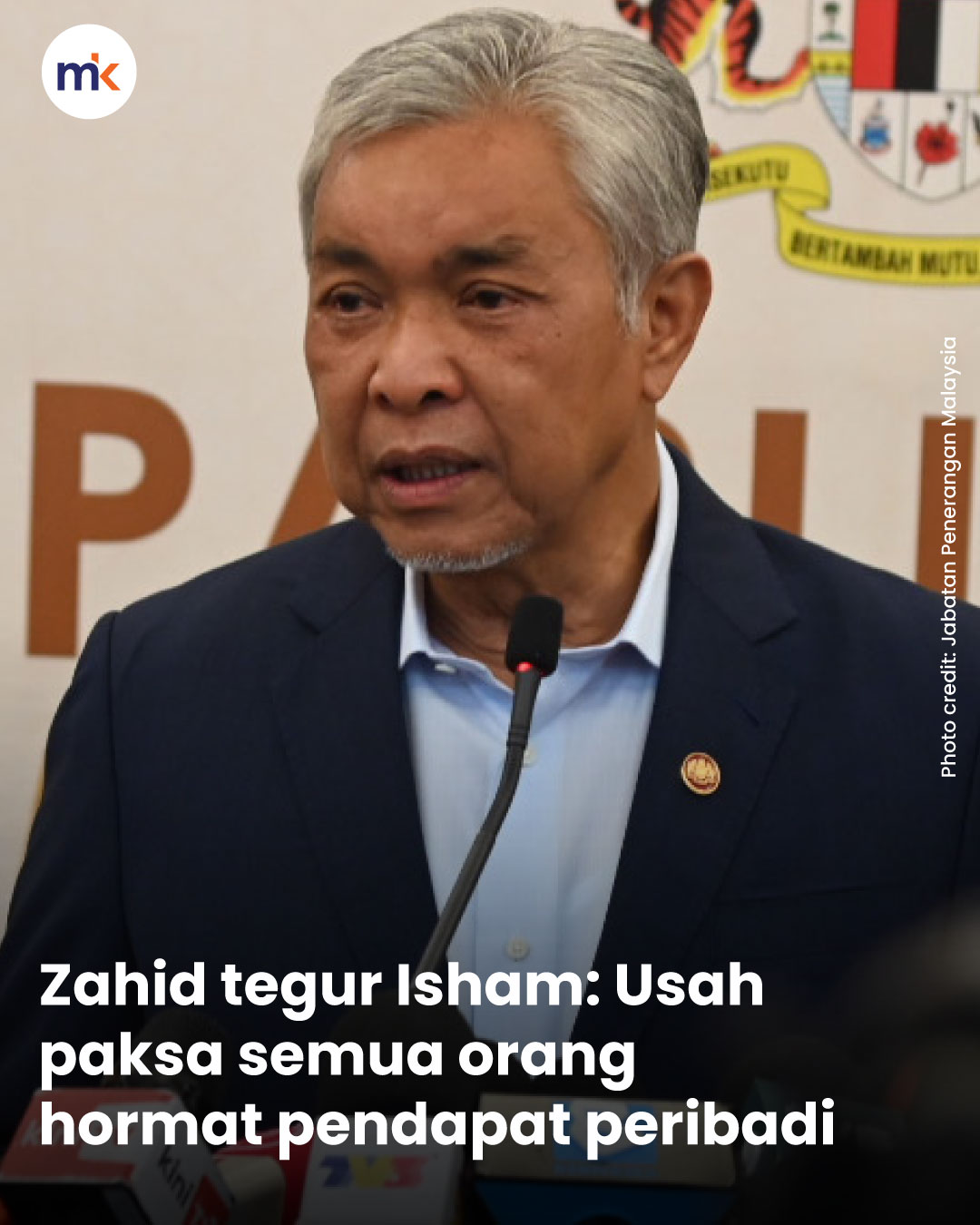 Zahid tegur Isham: Usah paksa semua orang hormat pendapat peribadi
