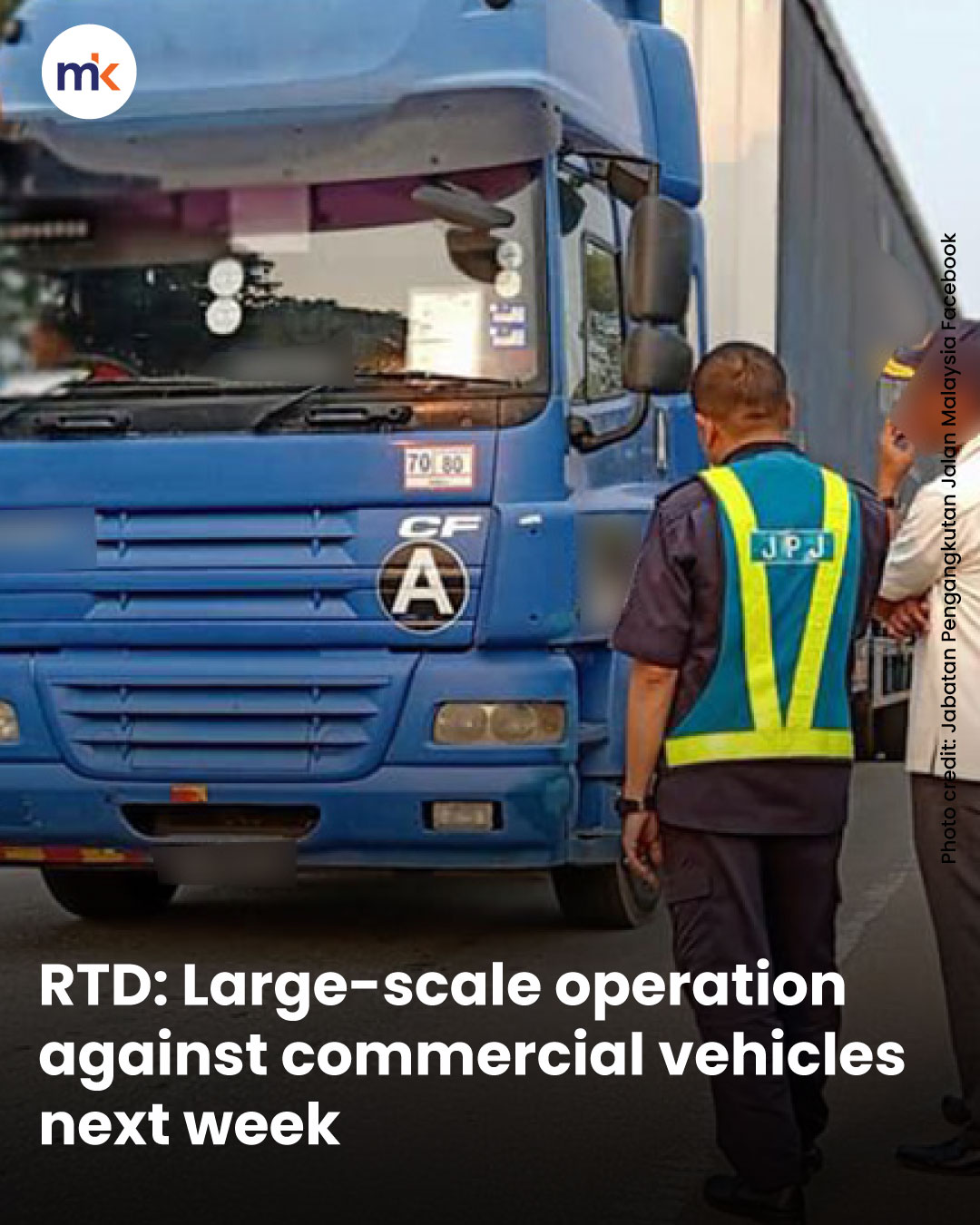 RTD: Large-scale operation against commercial vehicles next week
