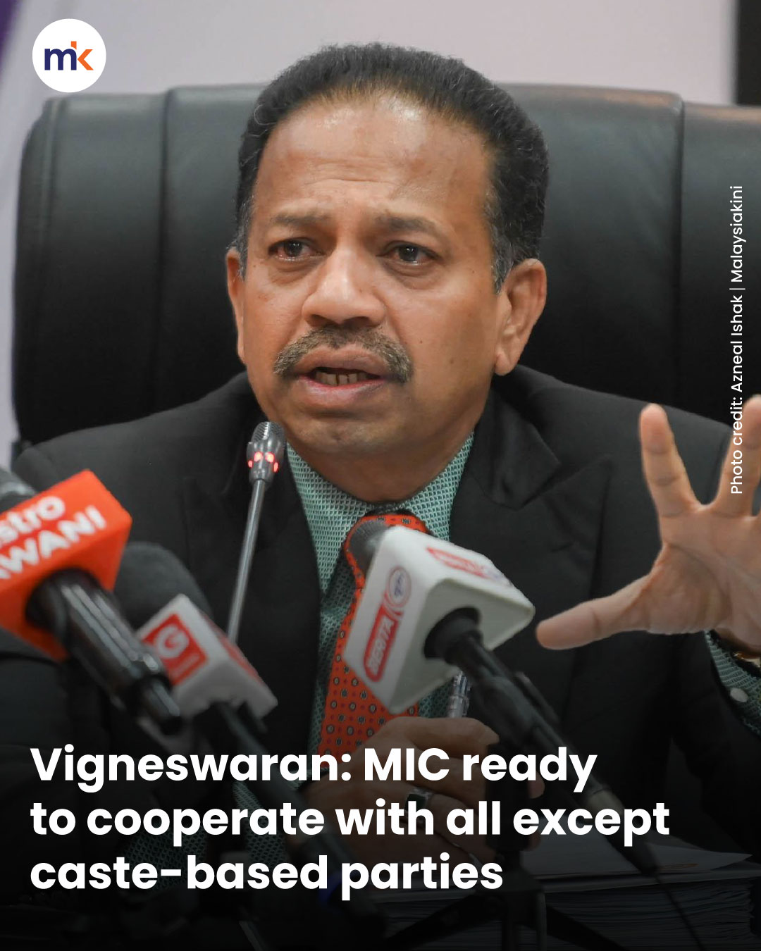 Vigneswaran: MIC ready to cooperate with all except caste-based parties