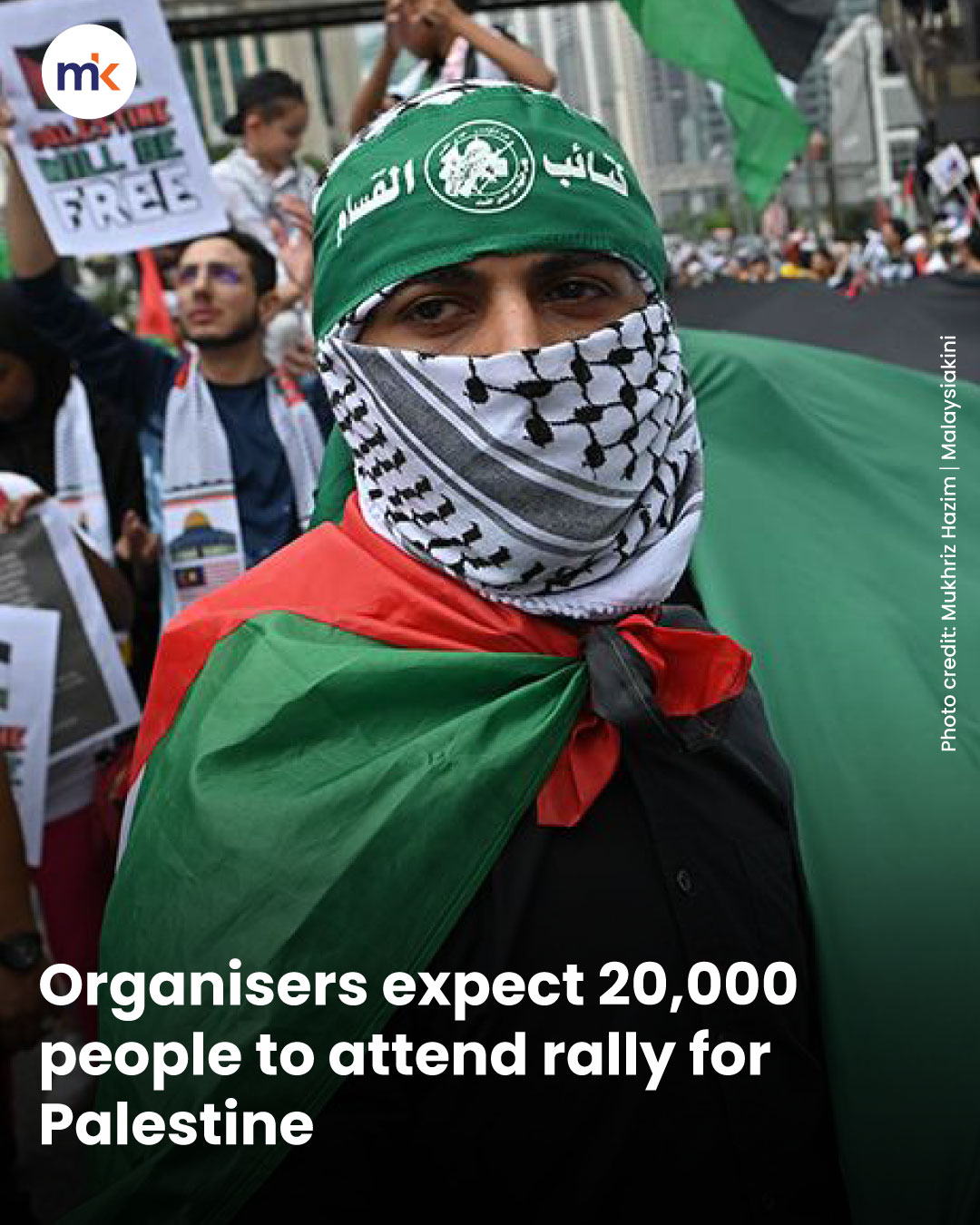 Organisers expect 20,000 people to attend rally for Palestine