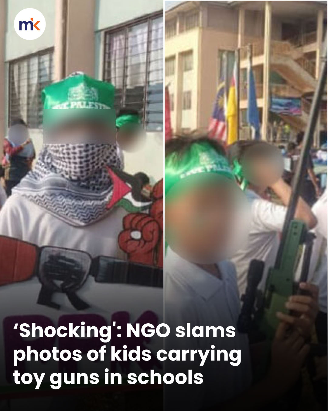 ‘Shocking': NGO slams photos of kids carrying toy guns in schools
