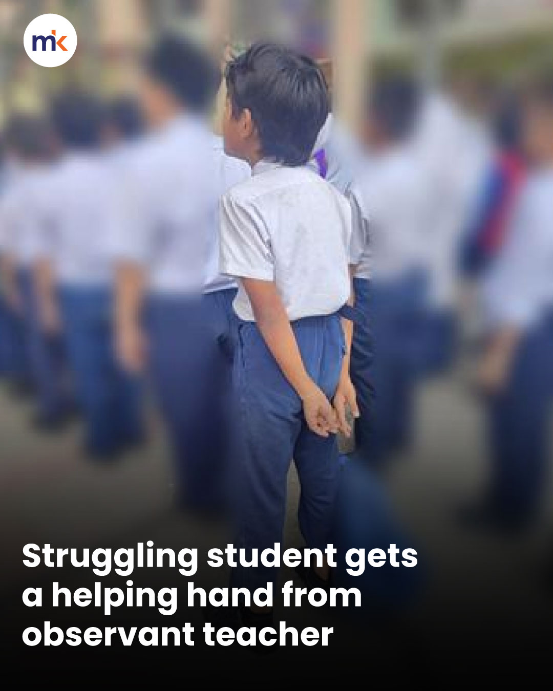 Struggling student gets a helping hand from observant teacher