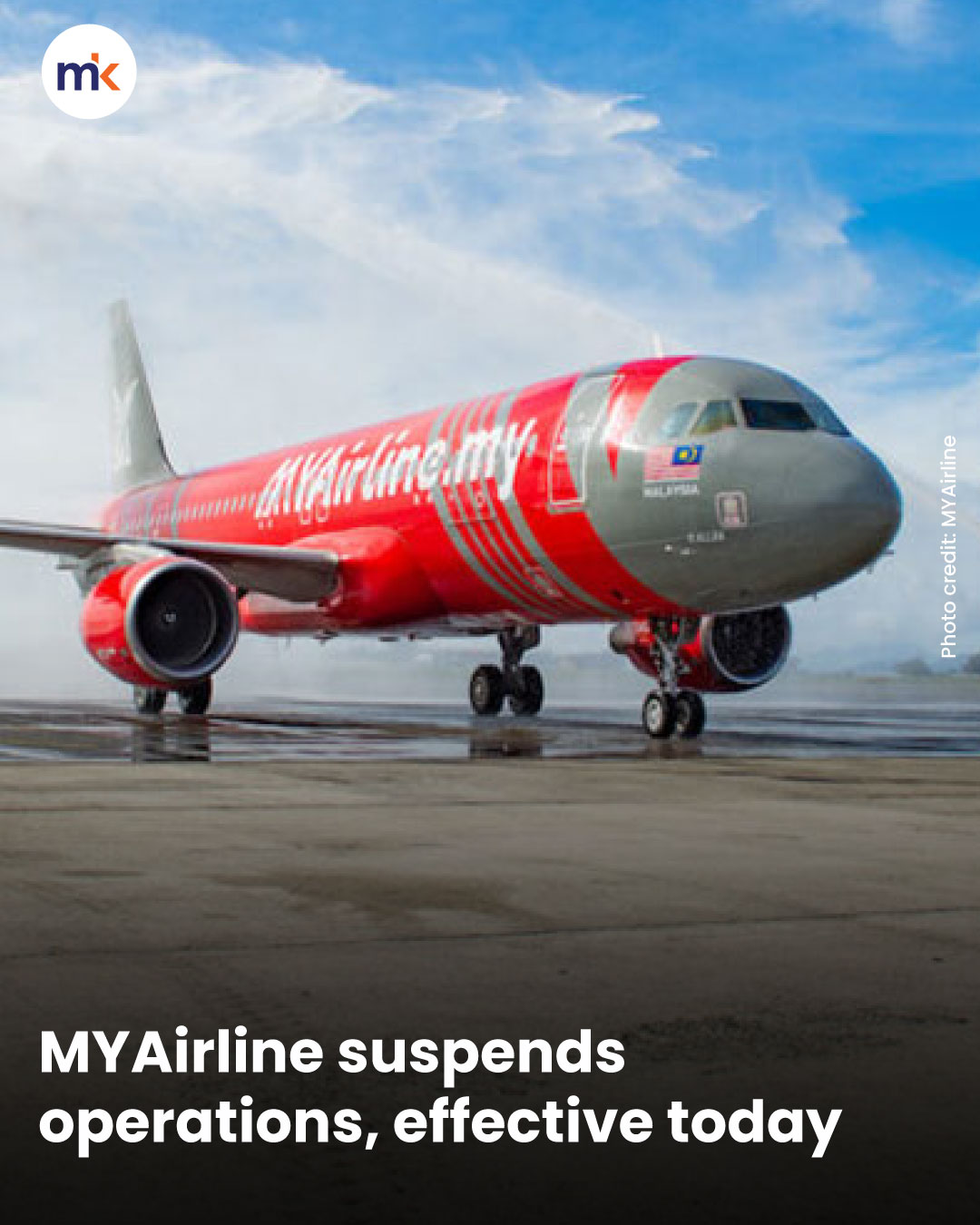 MYAirline suspends operations, effective today