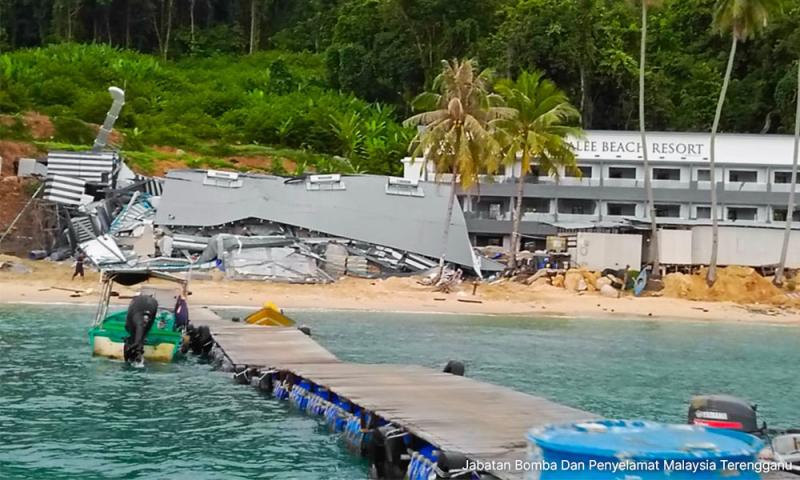 SAR mangsa runtuhan bangunan di Pulau Perhentian diteruskan malam ini