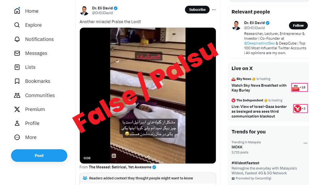 Video of burial class in M'sia used to imply Palestinians fake deaths