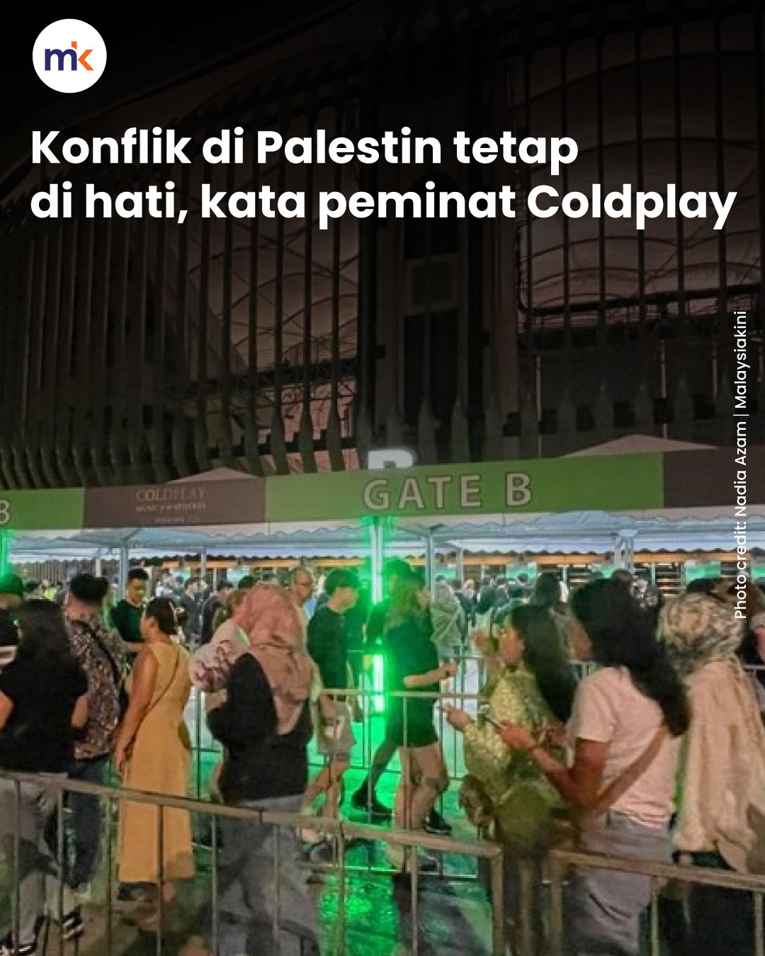 Konflik di Palestin tetap di hati, kata peminat Coldplay