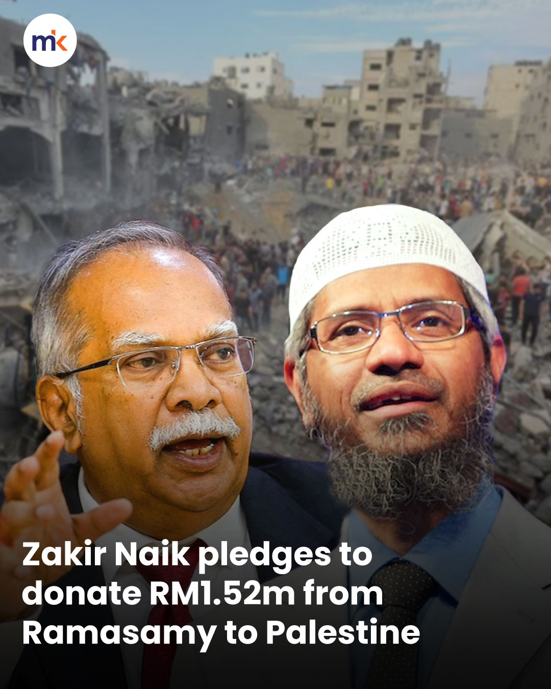 Zakir Naik pledges to donate RM1.52m from Ramasamy to Palestine