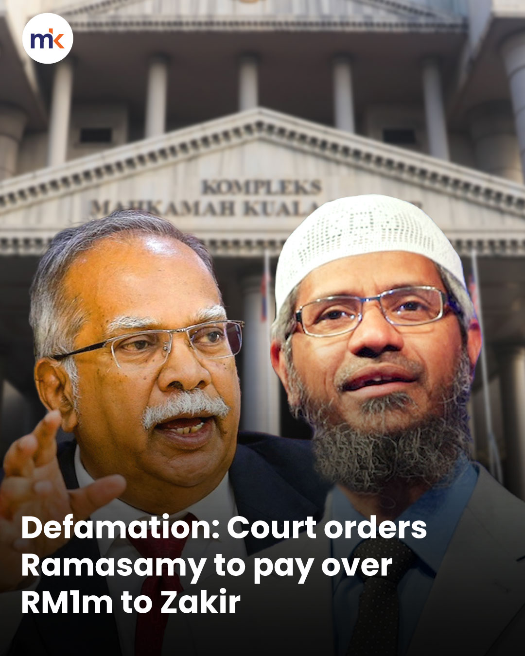 Defamation: Court orders Ramasamy to pay over RM1m to Zakir