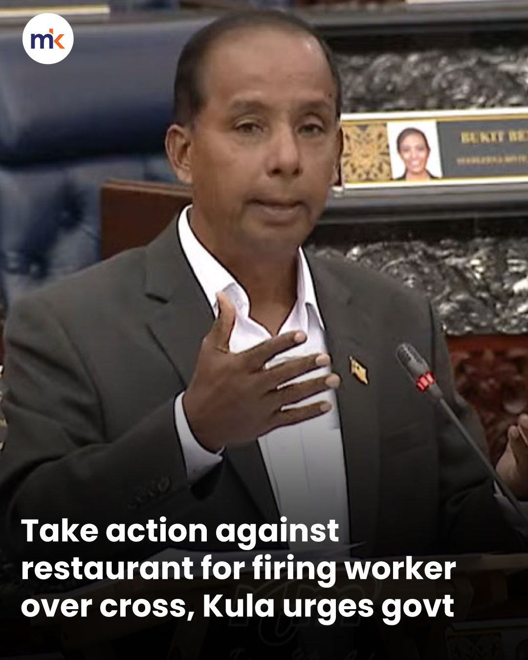 Take action against restaurant for firing worker over cross, Kula urges govt