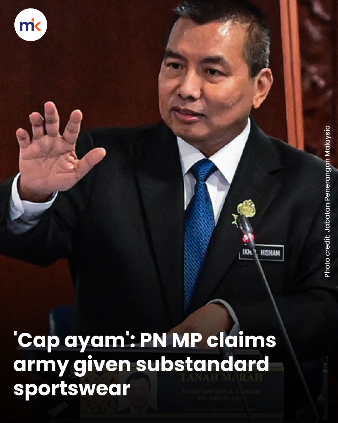'Cap ayam': PN MP claims army given substandard sportswear