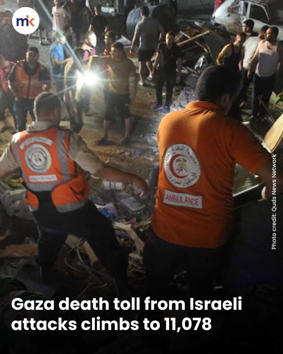 Gaza death toll from Israeli attacks climbs to 11,078