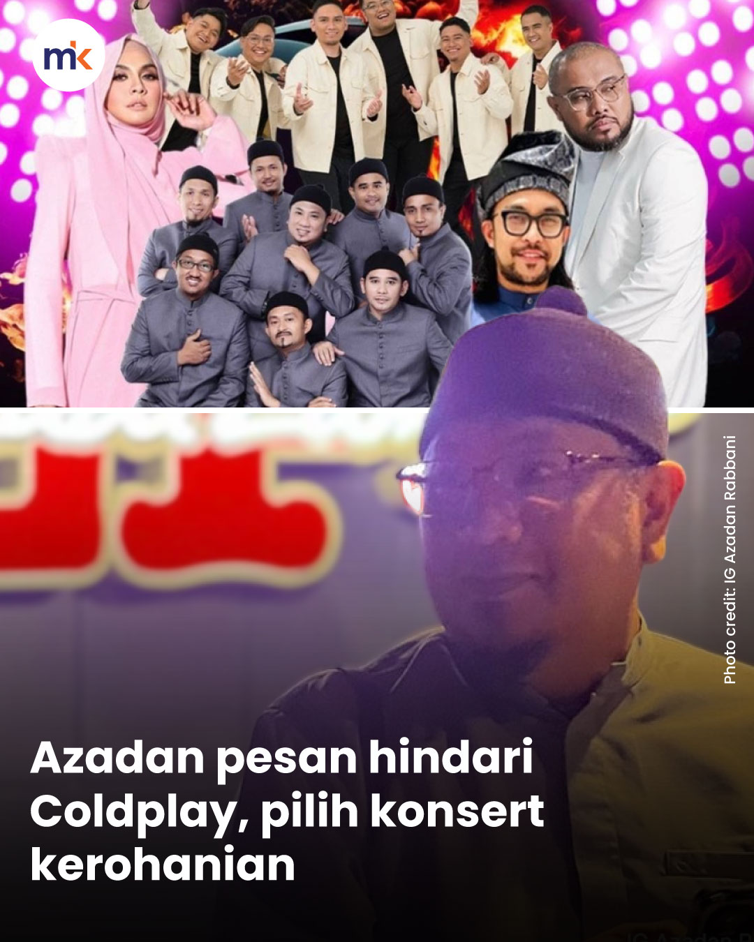 Azadan pesan hindari Coldplay, pilih konsert kerohanian