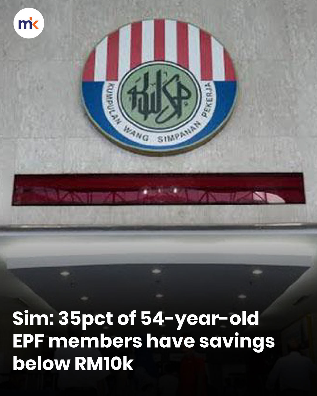 Sim: 35pct of 54-year-old EPF members have savings below RM10k