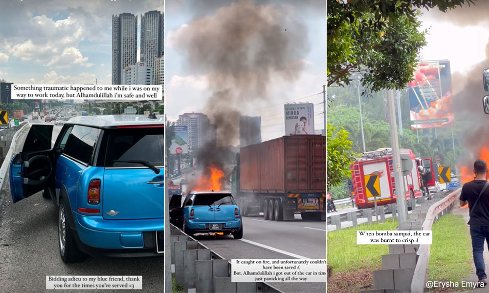Anak Noniswara menangis lihat kereta hangus terbakar