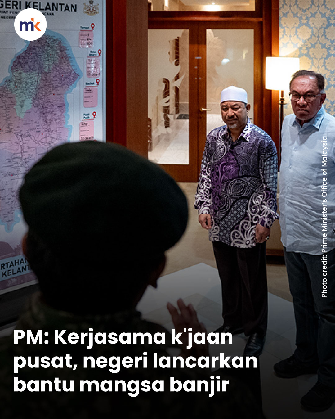 PM: Kerjasama k'jaan pusat, negeri lancarkan bantu mangsa banjir