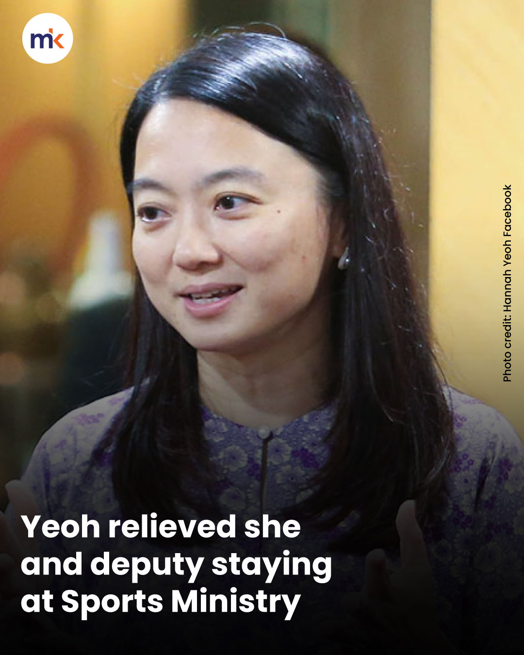 Yeoh relieved she and deputy staying at Sports Ministry