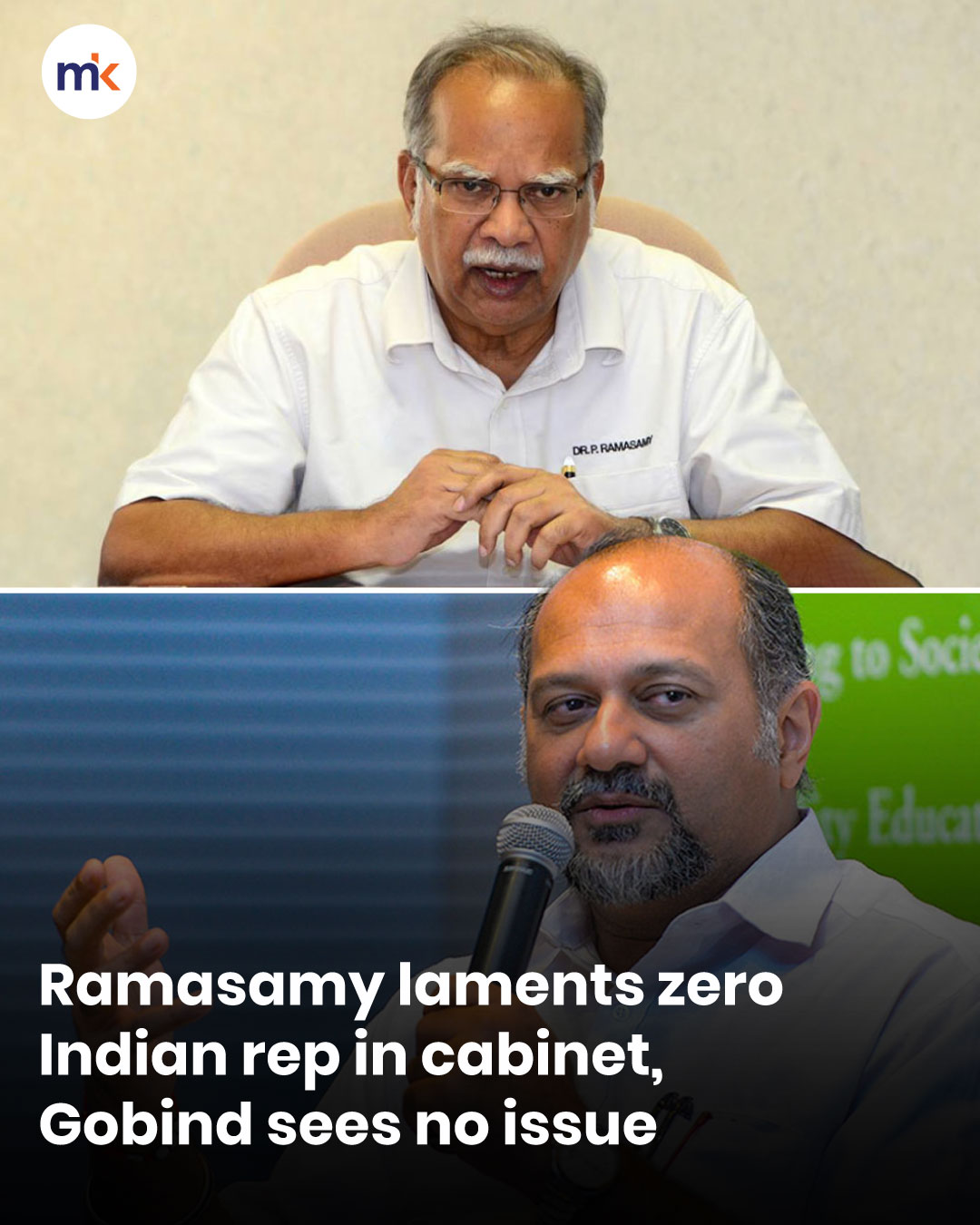 Ramasamy laments zero Indian rep in cabinet, Gobind sees no issue
