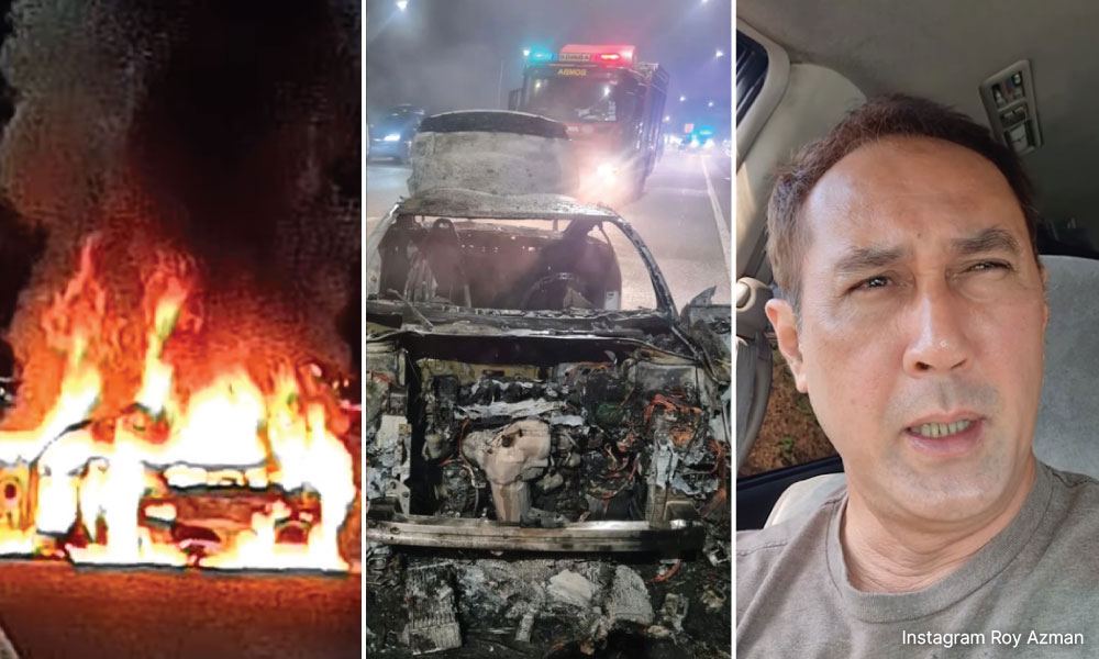 Roy Azman bersyukur kereta tak terbalik ketika api marak