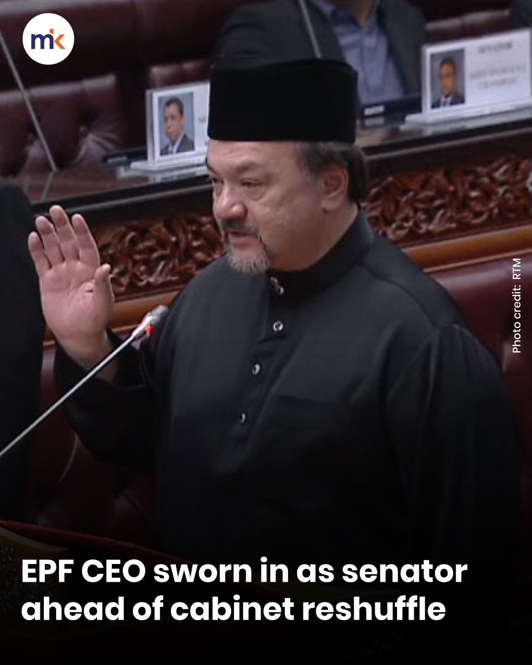 EPF CEO sworn in as senator ahead of cabinet reshuffle