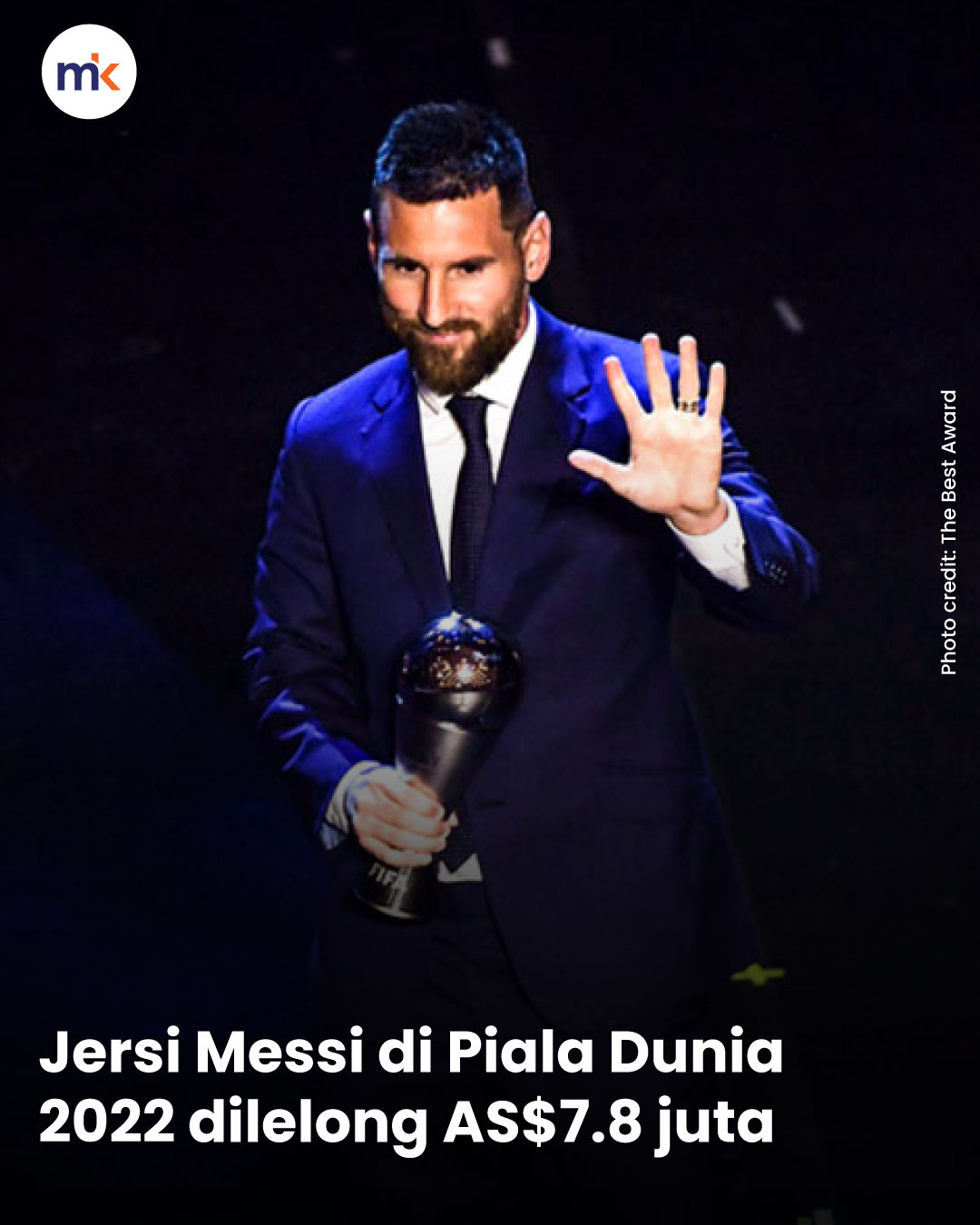 Jersi Messi di Piala Dunia 2022 dilelong AS$7.8 juta