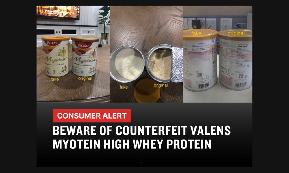 VALENS® urges consumers to watch out for Myotein High Whey Protein Counterfeits
