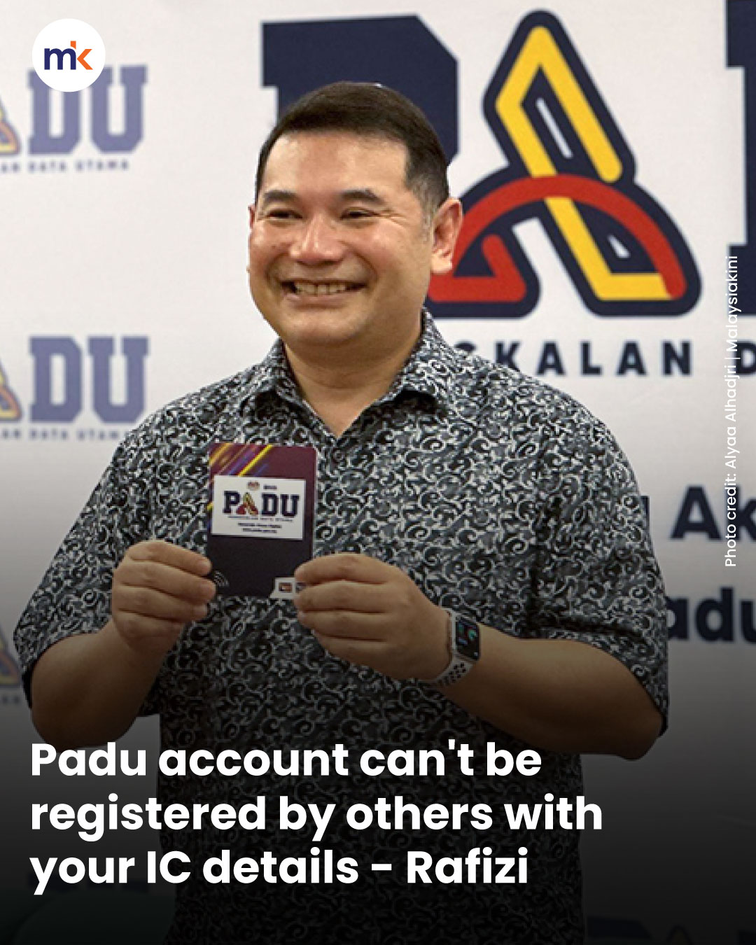 Padu account can't be registered by others with your IC details - Rafizi