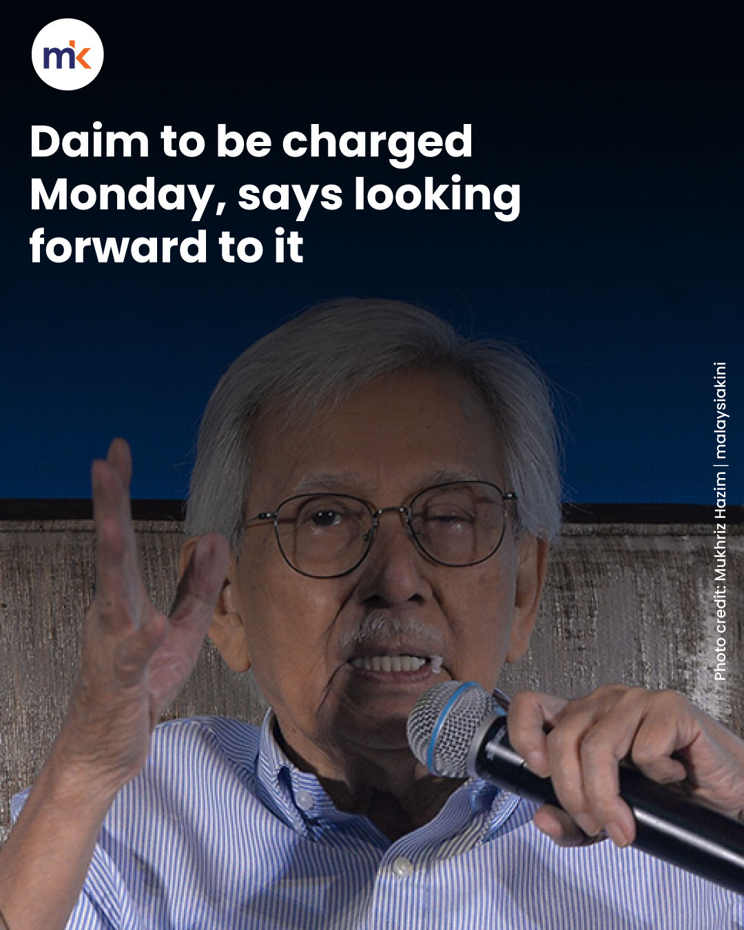 Daim to be charged Monday, says looking forward to it