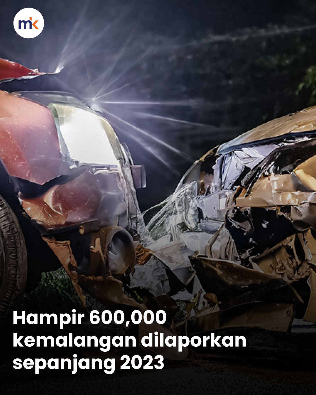 Hampir 600,000 kemalangan dilaporkan sepanjang 2023