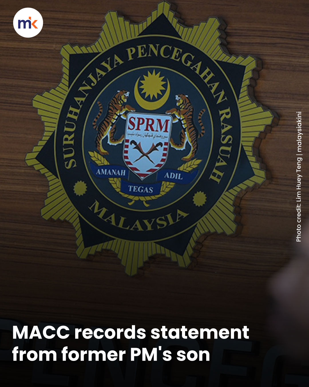 MACC records statement from former PM's son