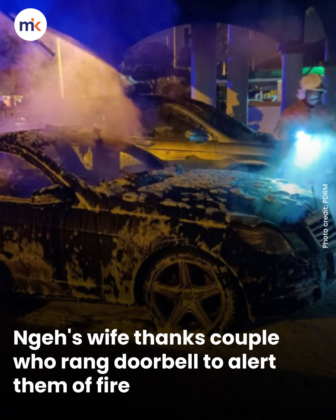 Ngeh's wife thanks couple who rang doorbell to alert them of fire