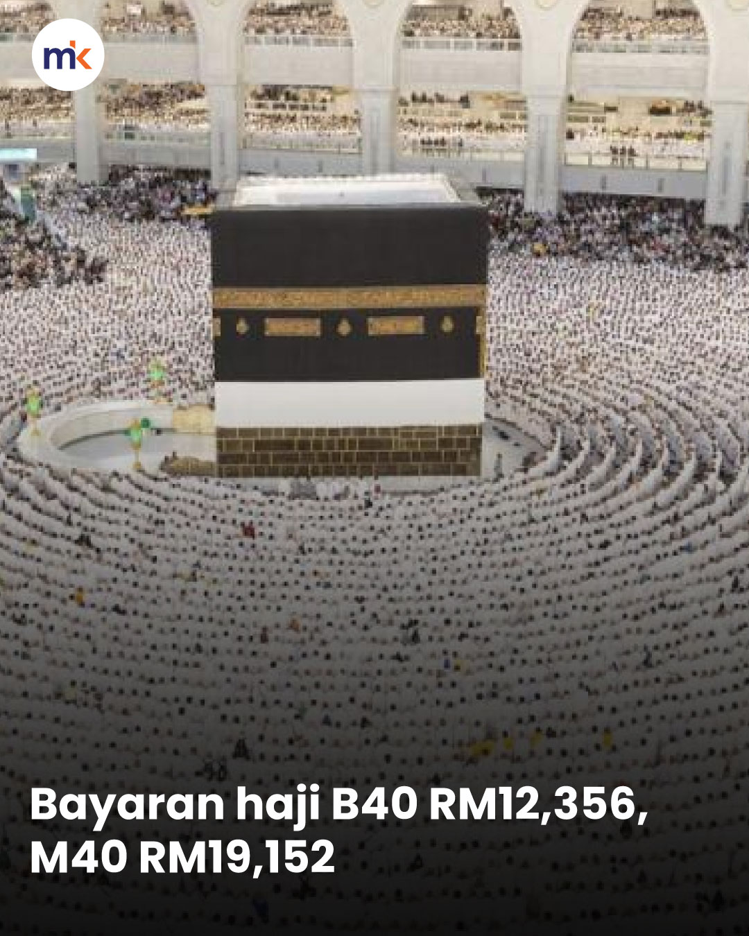 Bayaran haji B40 RM12,356, M40 RM19,152