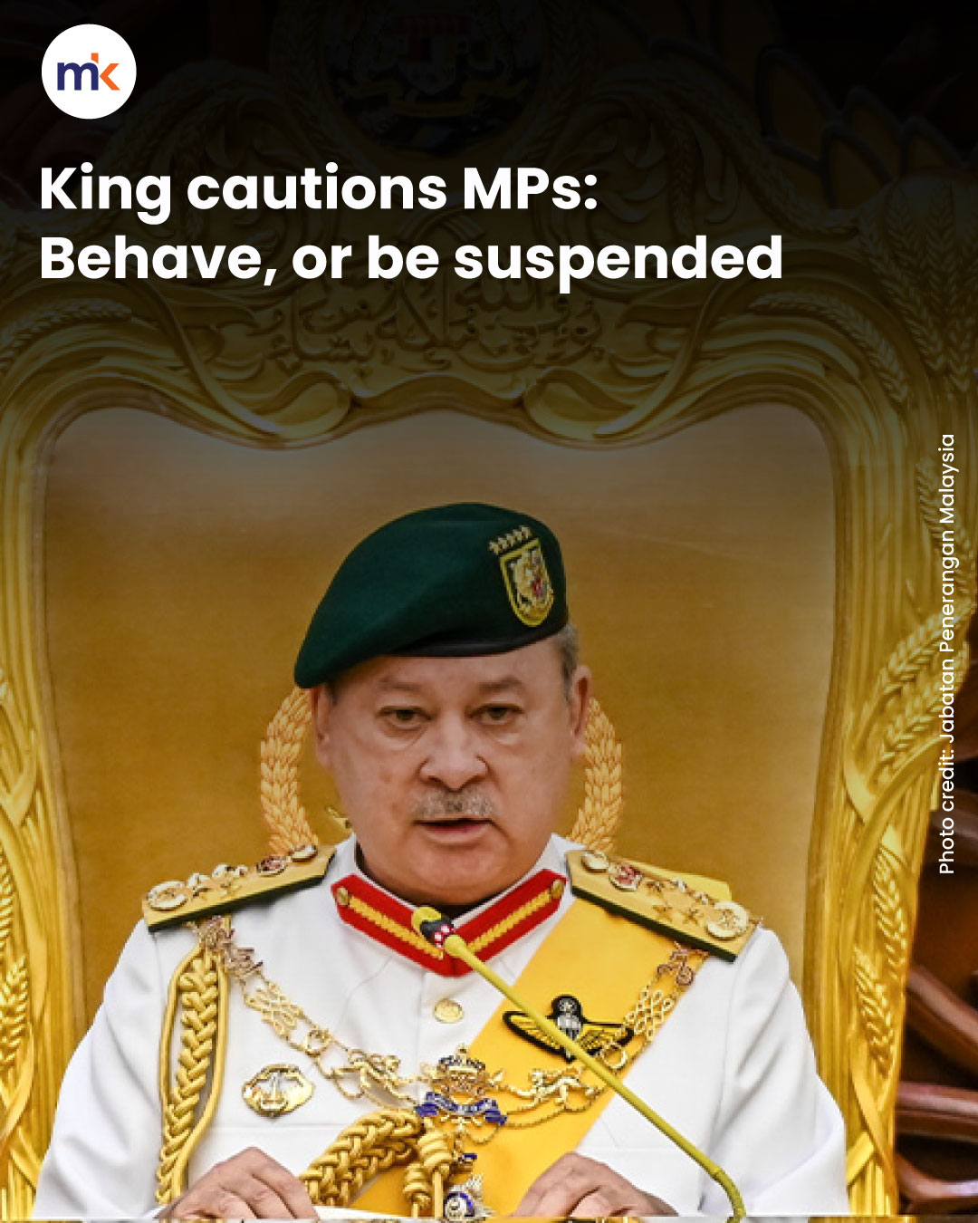 King cautions MPs: Behave, or be suspended